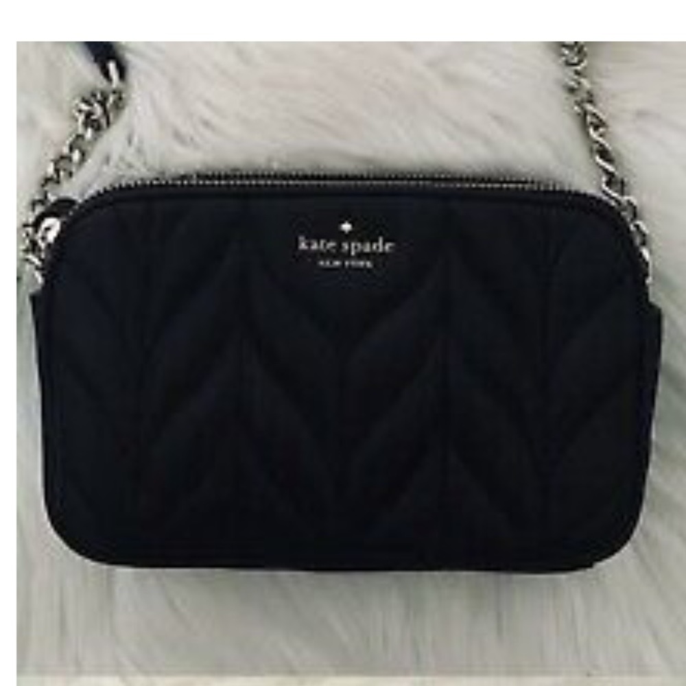 [Kate Spade] Velvet Quilted Black Chained Purse